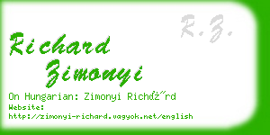 richard zimonyi business card